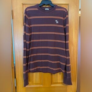 Boys Abercrombie And Fitch Muscle XL Striped Y2K Long Sleeve Shirt Tee School